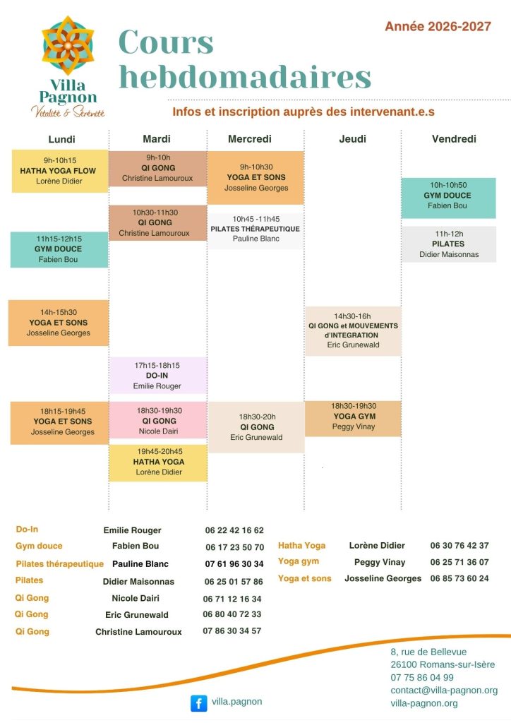 planning des activités 2026-2027